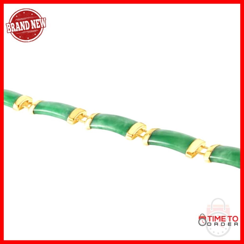 Sterling Silver Jade Link Bracelet Elegant Classic Minimal Chic Jewelry Gift - Picture 6 of 7